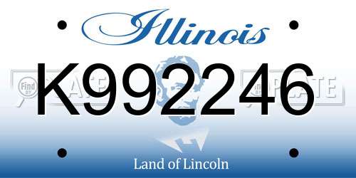 K992246 Illinois License Plate