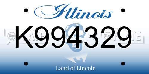 K994329 Illinois License Plate