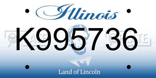 K995736 Illinois License Plate