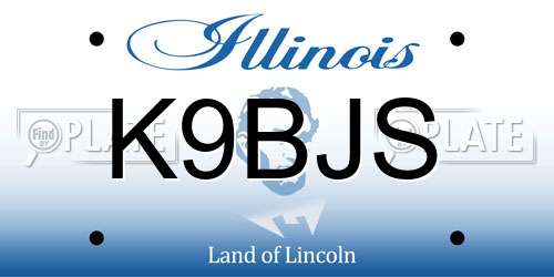K9BJS Illinois License Plate