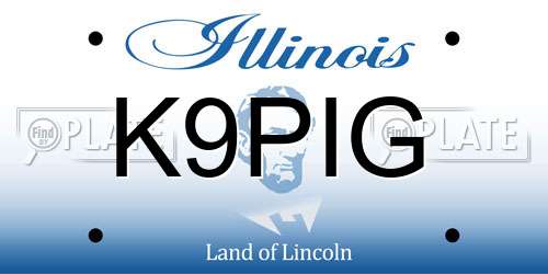 K9PIG Illinois License Plate