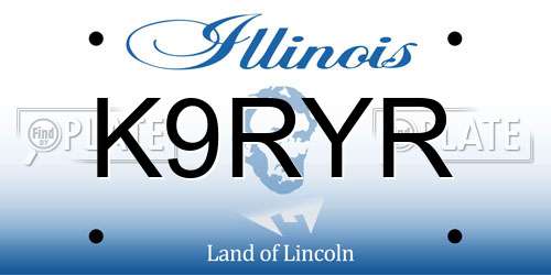 K9RYR Illinois License Plate