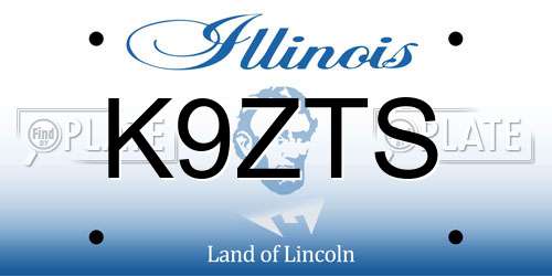 K9ZTS Illinois License Plate