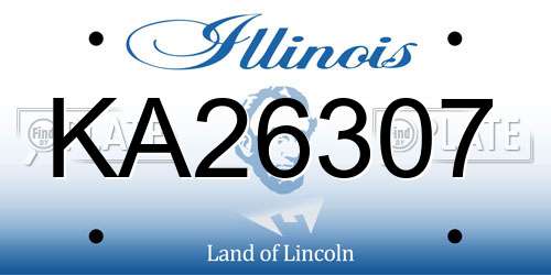 KA26307 Illinois License Plate