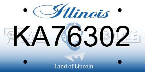 KA76302 Illinois License Plate