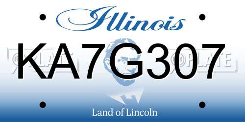 KA7G307 Illinois License Plate