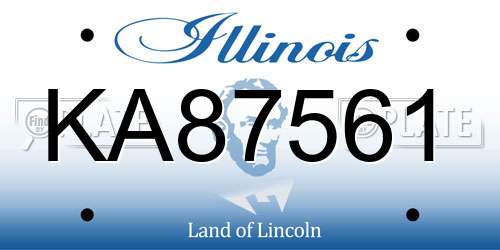 KA87561 Illinois License Plate
