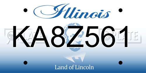 KA8Z561 Illinois License Plate