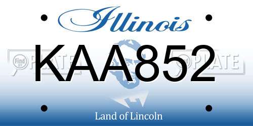 KAA852 Illinois License Plate