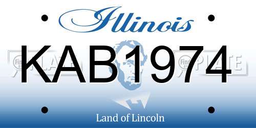 KAB1974 Illinois License Plate
