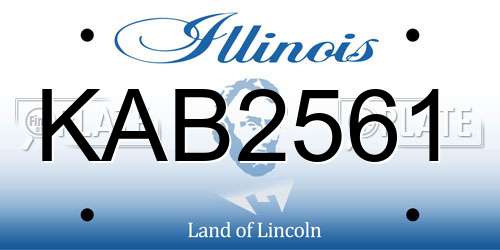 KAB2561 Illinois License Plate