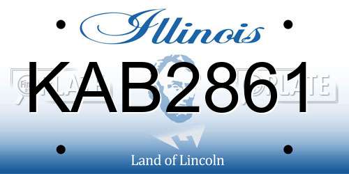 KAB2861 Illinois License Plate
