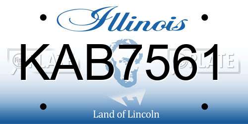 KAB7561 Illinois License Plate