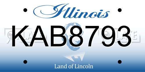 KAB8793 Illinois License Plate