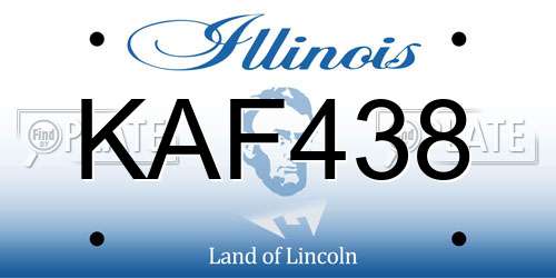 KAF438 Illinois License Plate