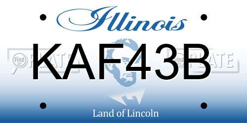 KAF43B Illinois License Plate