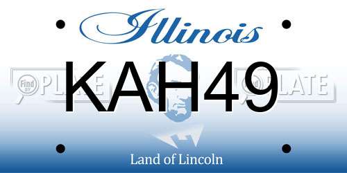 KAH49 Illinois License Plate