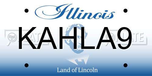 KAHLA9 Illinois License Plate