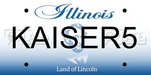 KAISER5 Illinois License Plate