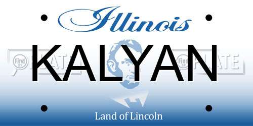 KALYAN Illinois License Plate