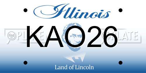 KAO26 Illinois License Plate