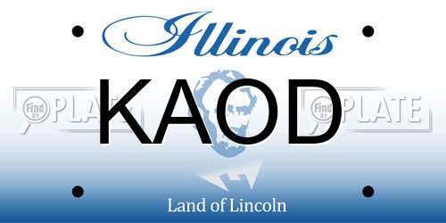 KAOD Illinois License Plate