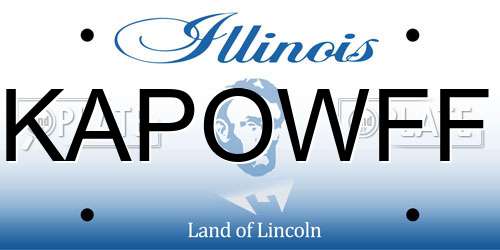 KAPOWFF Illinois License Plate