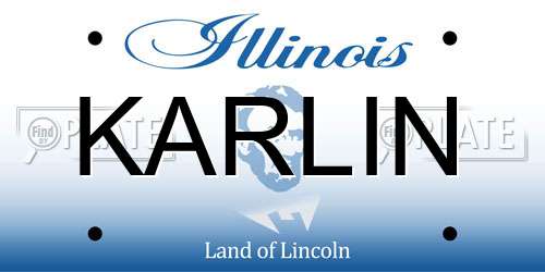 KARLIN Illinois License Plate