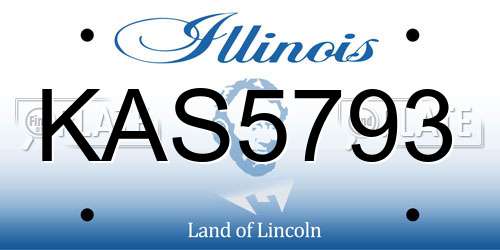 KAS5793 Illinois License Plate