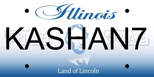 KASHAN7 Illinois License Plate