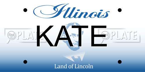 KATE Illinois License Plate