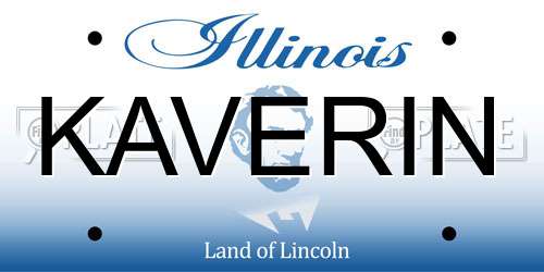 KAVERIN Illinois License Plate