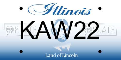 KAW22 Illinois License Plate