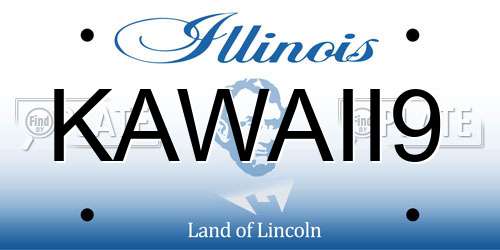 KAWAII9 Illinois License Plate