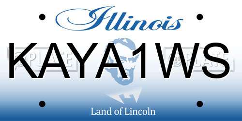 KAYA1WS Illinois License Plate