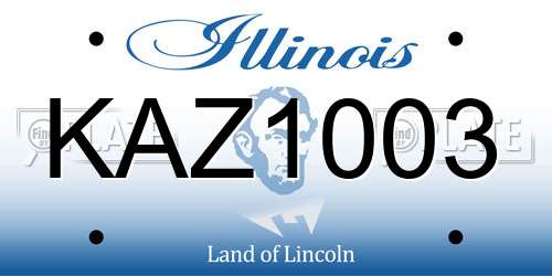 KAZ1003 Illinois License Plate