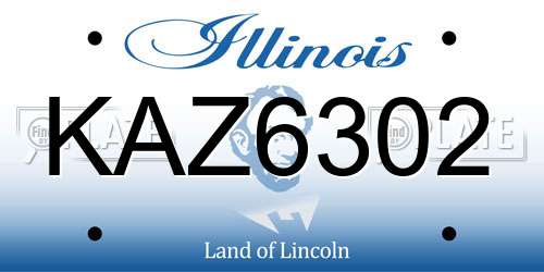 KAZ6302 Illinois License Plate