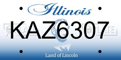 KAZ6307 Illinois License Plate