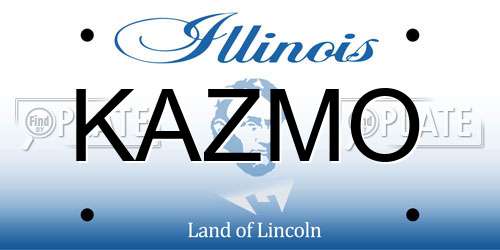 KAZMO Illinois License Plate