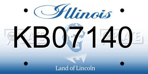 KB07140 Illinois License Plate