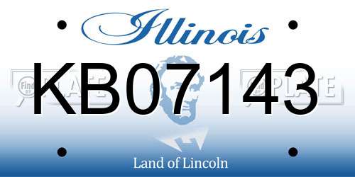 KB07143 Illinois License Plate