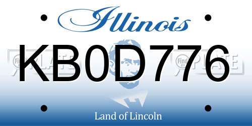 KB0D776 Illinois License Plate
