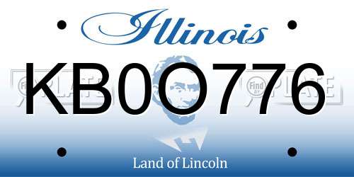 KB0O776 Illinois License Plate