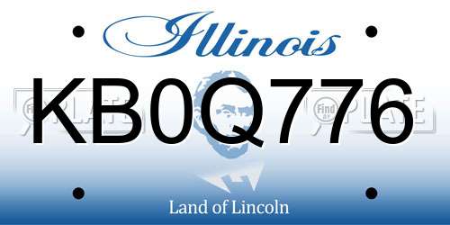 KB0Q776 Illinois License Plate