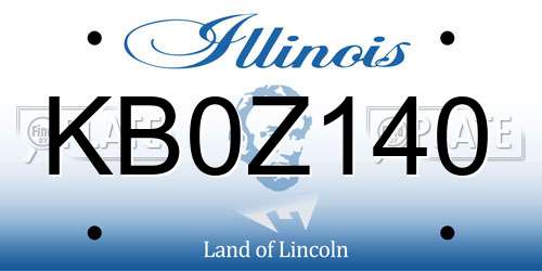 KB0Z140 Illinois License Plate