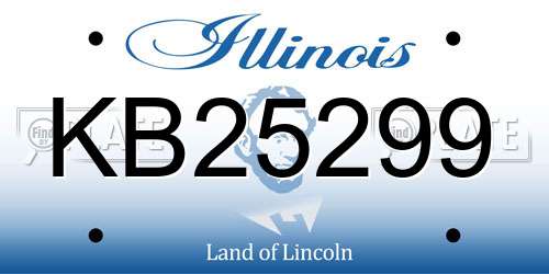 KB25299 Illinois License Plate