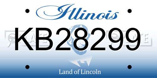 KB28299 Illinois License Plate