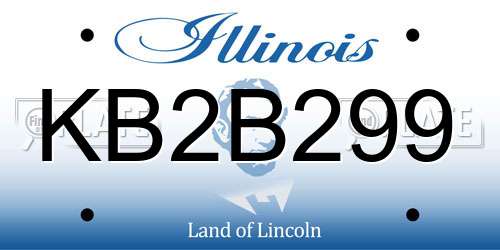 KB2B299 Illinois License Plate