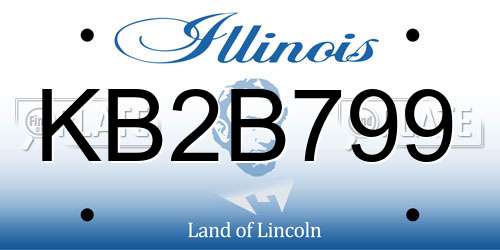 KB2B799 Illinois License Plate