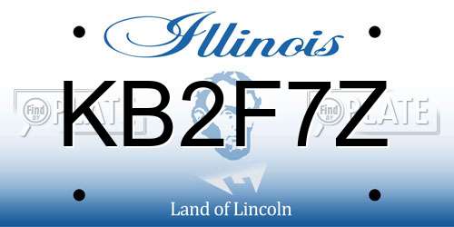 KB2F7Z Illinois License Plate